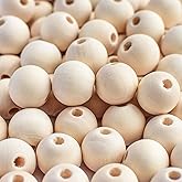 260 Pcs 16mm Wood Beads Natural Unfinished Round Wooden Loose Beads Wood Spacer Beads for DIY Craft Making
