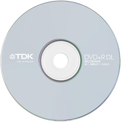 TDK DVD+R 8x Double Layer 10 Pack Jewel Case Blank Recordable Media