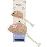 Hepper Catnip Mice Toy Set - Hessian: Premium Catnip-Infused Mice Cat Toys for Endless Play, Multi-Textured Hessian Fabric Id