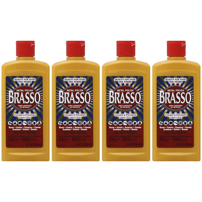 Brasso Metal Polish, 8 oz Bottle for Brass, Copper
