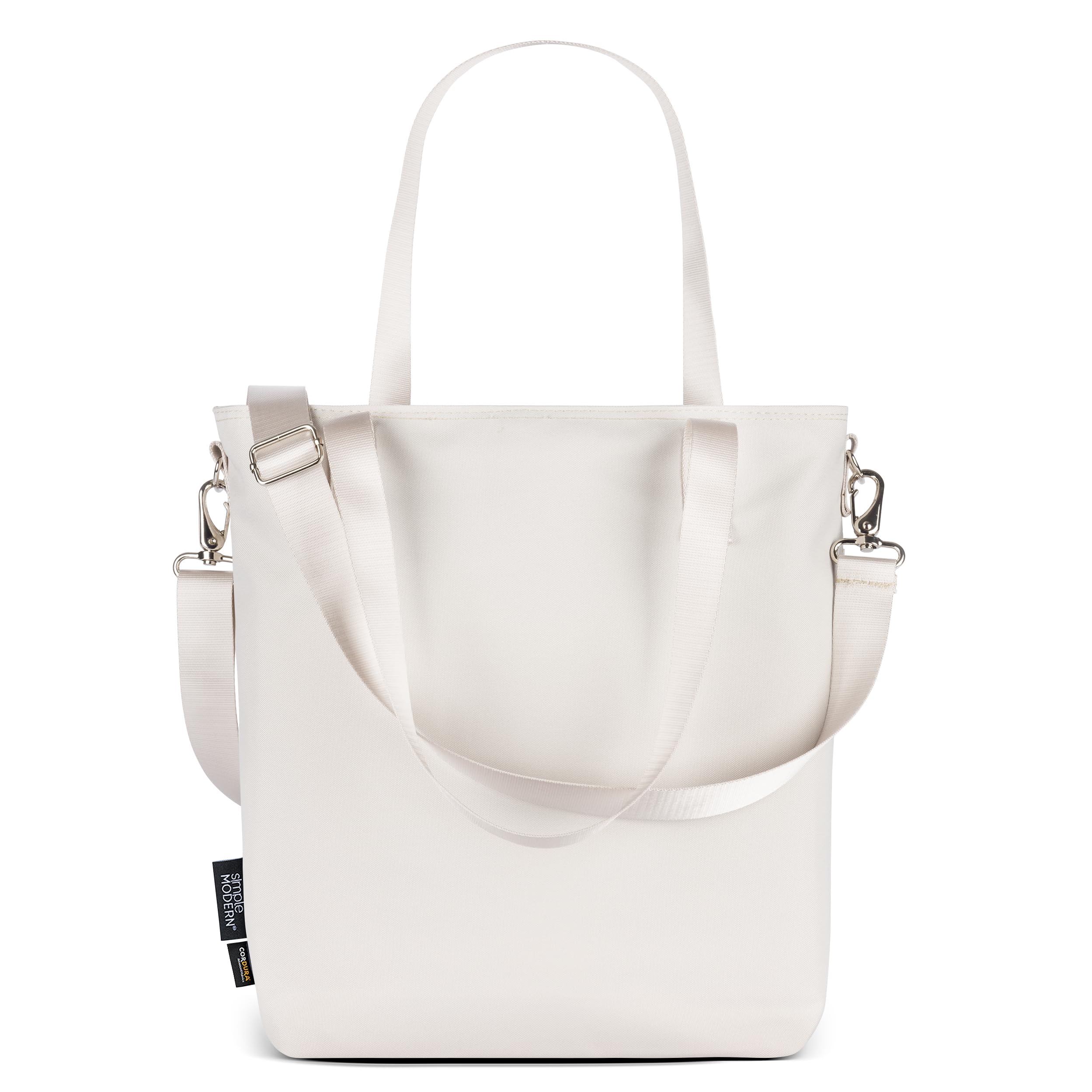 Photo 1 of Simple Modern Tote Bag for Women | Small Water-Resistant Laptop Purse with Compartments and Zipper Top | Shoulder Bag with Crossbody Strap and Pockets for Work, Travel & School | Almond Birch