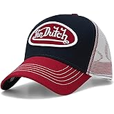 Von Dutch Unisex Trucker Hat - Curved Bill Mesh Back Retro Classic Colorblock Snapback Baseball Cap for Men and Women