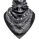 Mariorlsy 35" Men's Silk Cowboy Scarf - Oversized Western Bandana Neckwear, Large Square Scarf with Gift Packaging