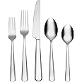 Oneida Gable 42 Piece Everyday Flatware, Service for 8 18/0 Stainless Steel, Silverware Set