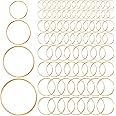 PAGOW 100Pcs Hoops for Jewelry Making, 15mm 20mm 25mm 30mm Hypoallergenic Cooper Round Earring Hoops for Necklace Bracelet Finding DIY Earring Craft Pendant Accessories