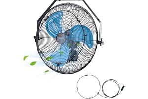 pasapair 20 Inch Wall Mounted Fan, Industrial High Velocity Misting Wall Fan with Waterproof IPX4 Motor, ETL Listed, 8.2ft Cord&GFCI Plug, for Commercial, Garage, Greenhouse