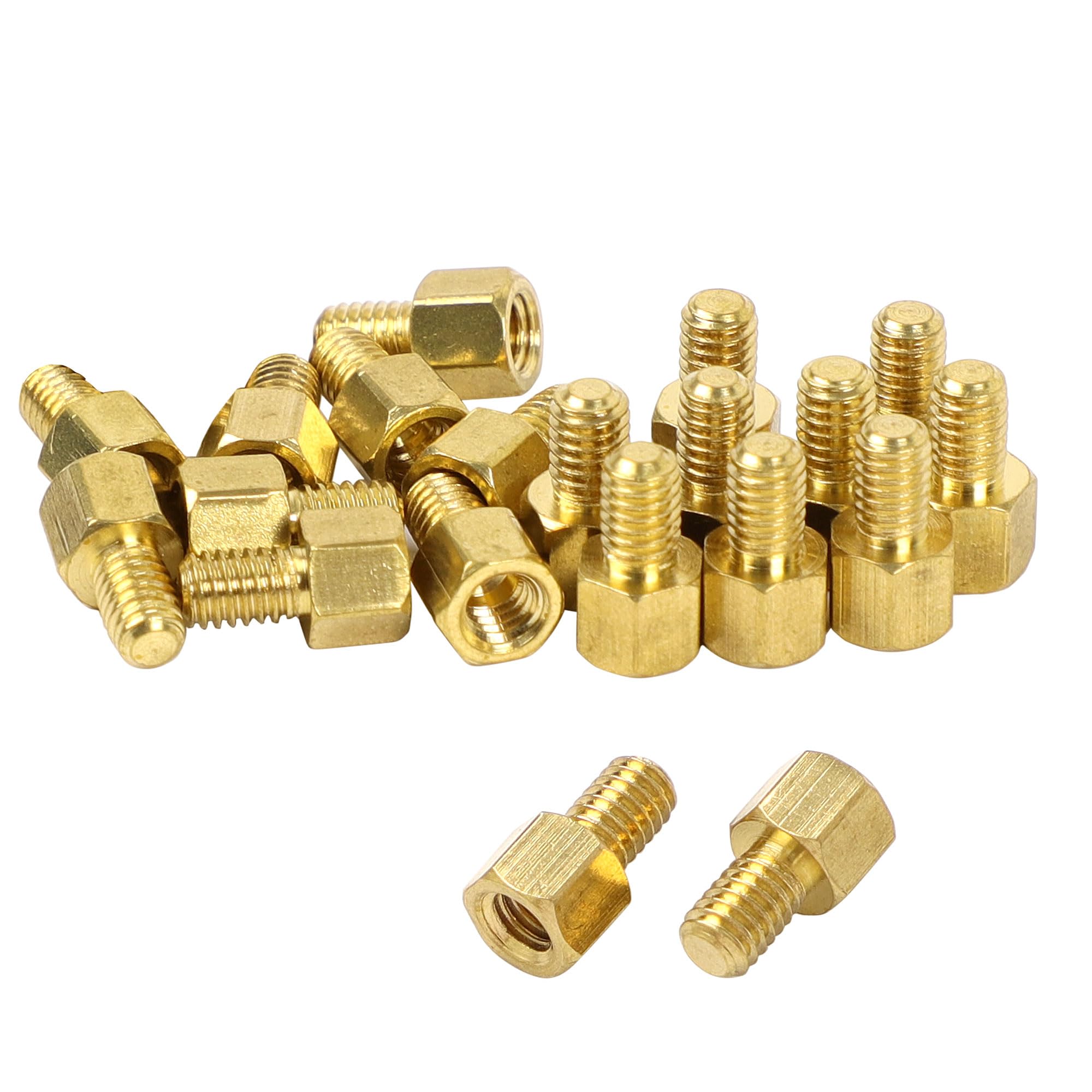 Sourcingmap 20 Pcs 5+6mm M4 Male Female Hex Brass Spacer Standoff Screw Nut Threaded PCB Board Standoff Spacers for Electronics Computers