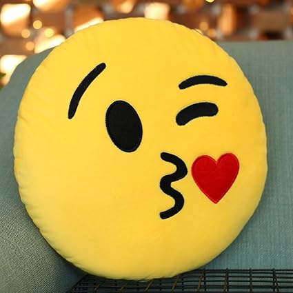 Emoji Pillow Schlag Kiss Kissen, Purple-Salt® - Emoticon Nettes weiches gefülltes bequeme Plüsch Smiley Kissen Kissen, 28cm /
