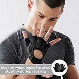 Eophmi Gym Gloves Women Weight Lifting Gloves Black Breathable Cushioning view 4