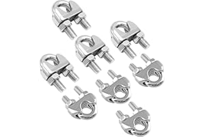 Bonsicoky 4 Pack 1/2 Inch M12 Stainless Steel Wire Rope Cable Clip Clamp, U Bolt Saddle Fastener