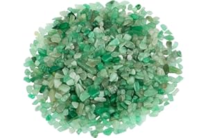 SUNYIK Green Aveturine Tumbled Chips Stone Crushed Crystal Quartz Pieces Irregular Shaped Stones 1pound(About 460 gram)