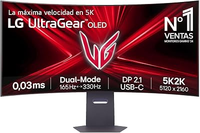 Monitor Ultragear Gaming 45GX950A-B - 45'', OLED, 5K2K, 165 Hz