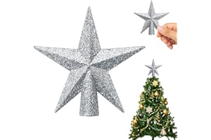SUNEZLGO Mini Christmas Tree Topper, 3.35 Inch Small Star Treetop, Small Christmas Tree Top, Mini Christmas Tree Ornaments, Ornaments for Tree, Tree Star for Xmas Holiday Party Home Decoration