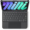 edaiser Swivel Keyboard Case for Apple iPad mini 7th Gen 2024 (A17 Pro)/ iPad mini 6th Generation (8.3-inch) 2021, Wireless Rotatable Cover with RGB Backlight, Multi-Touch Trackpad, Black