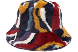WETMT Fuzzy Bucket Hat for Women Furry Fur Bucket Hat Winter Warm Plush Fisherman Fluffy Sherpa Bucket Hats