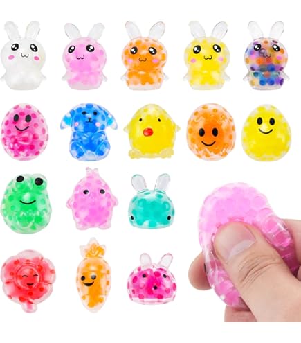 thumbnail image 2 of 12-Pack Easter Squeeze Balls - Bunny & Egg Shaped Stress Relief Toys For Easter Basket Stuffers 2 of 11