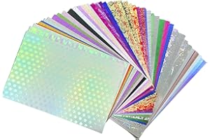 HAIKING Holographic Card Stock, 50 PCS A6 Bright Glitter Paper for DIY Decorations, Card Making, Invitations (15 x 10 cm/5.9 
