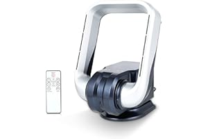 InfiniPower Bladeless Wall Mount Fan with Remote Control, 15.7" Small & Quiet Tower Fan 90° Adjustable Air Circulation Cooling for Bedroom Sleeping,Table/Desk,Living Room,Home,Office,Commercial Shop