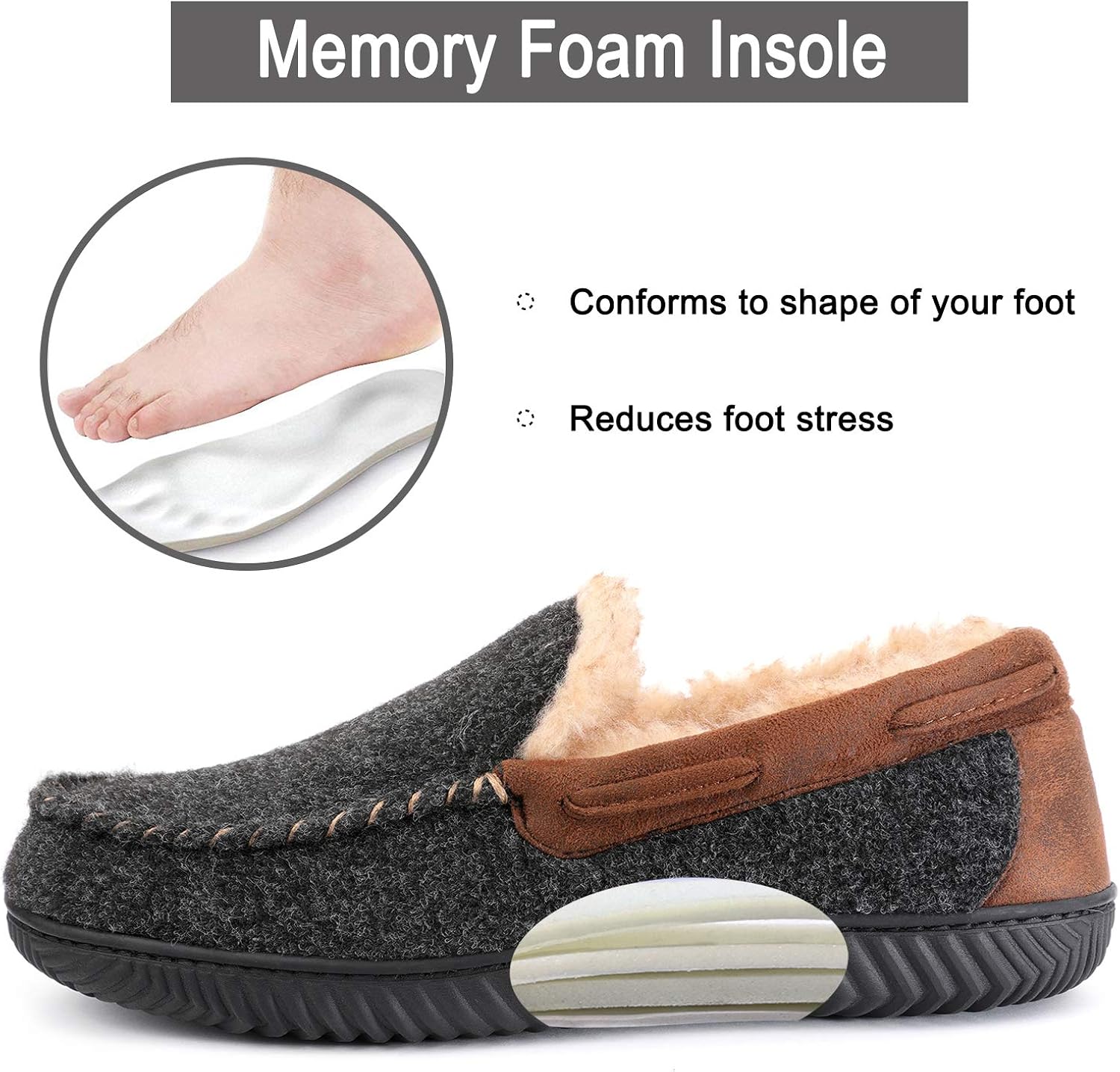  | RockDove Men's Hearthfire Memory Foam Moc Slipper | Slippers