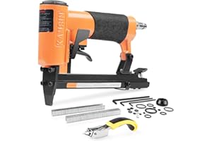 Kamsin KN7116S 22 Gauge Pneumatic Upholstery Stapler Continuous Firing 3/8-Inch Crown 1/4-Inch to 5/8-Inch Leg Length Fine Wi