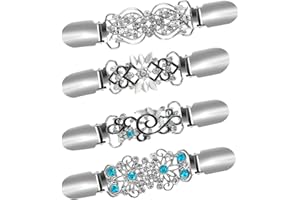 Ruisita 4 Pieces Retro Cardigan Clip Sweater Collar Clip Shawl Clips Dresses Shawl Clip for Women Girls