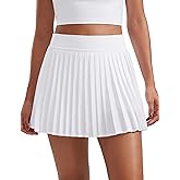 CRZ YOGA Womens Mini Pleated Athletic Tennis Skirts High Waisted A Line Golf Pickleball Casual Skort with Inner Pockets