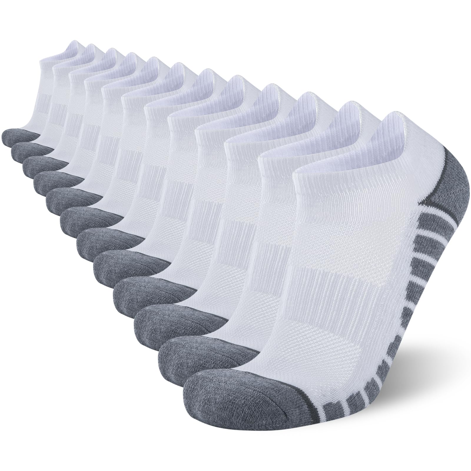 Photo 1 of COOVAN 12 Pack Mens Ankle Socks Athletic Running Cushioned Breathable Low Cut Sports Workout Socks