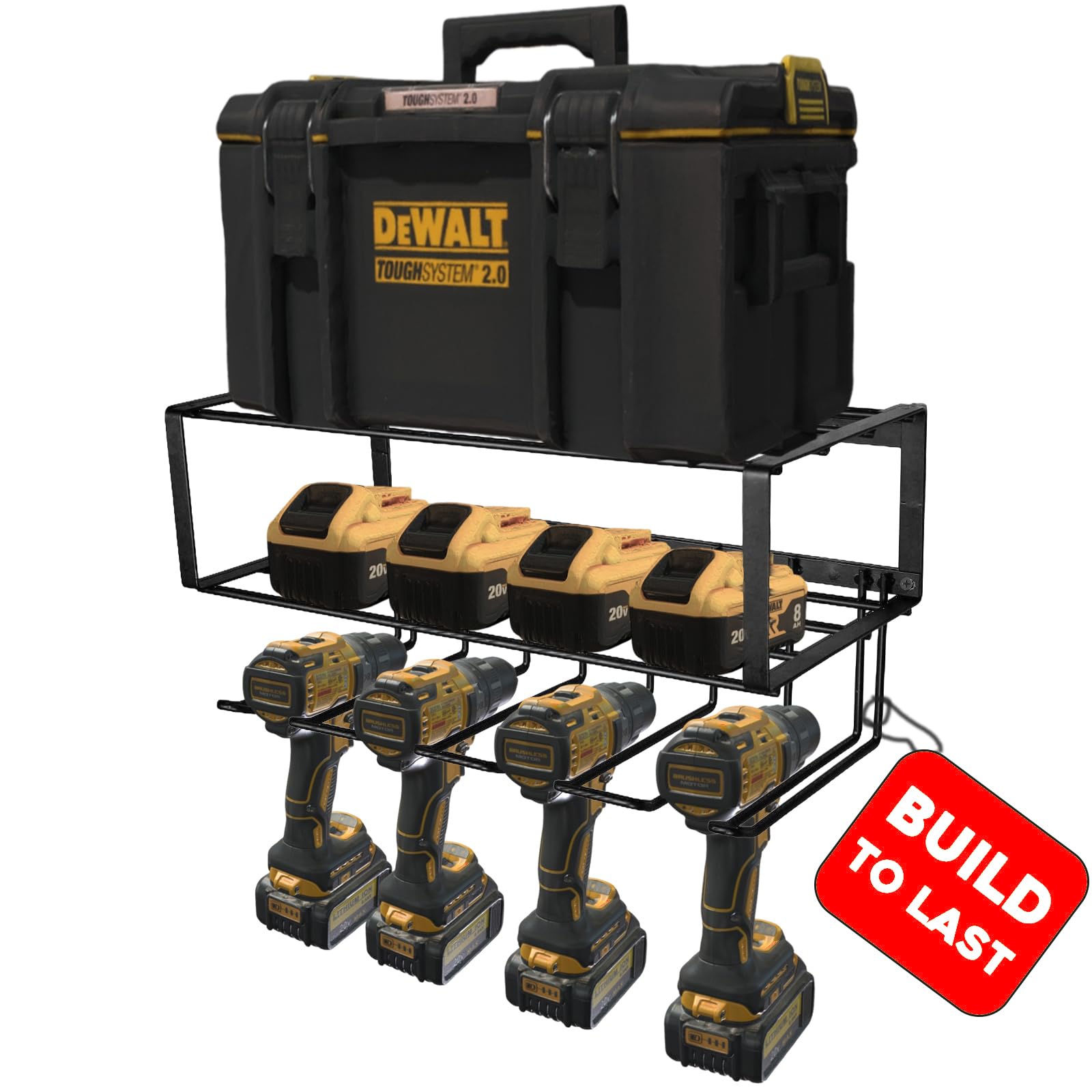 Photo 1 of Power Tool Organizer, 120LB Bearing Assemble-free Wall Mount Cordless Drill Holder Utility Racks Storage For Dewalt Milwaukee Christmas Fathers Gifts Husband Garage Workshop On Clearance