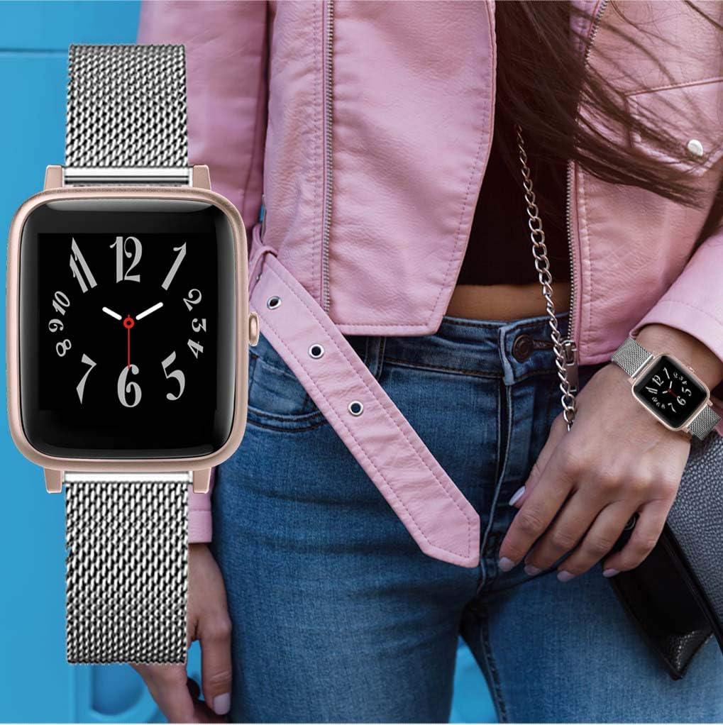smaate Mesh Watch Band ONLY for ID205L VeryFitPro smartwatch and ID205 ID205G ID205S ID215G ID216 as Replacement, Stainless Steel, Milanese strap for Women, Quick Release, 205MM4S Silver: Clothing