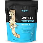 LEGION Whey+ Protein Whey Isolate from Grass Fed Cows (French Vanilla, 30 Servings) - Whey Protein Isolate Powder, Low Calorie, Non-GMO, Sugar Free, Lactose and Gluten Free, All Natural Protein Powder