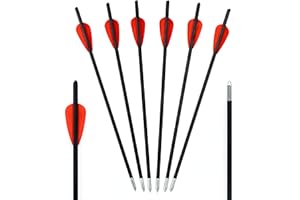 BALLISTA 12.8" Mini Crossbow Bolts Carbon Arrows with Steel Tips, Half-Moon Nocks, OD 5.5mm (Pack of 6)