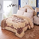 11 lbs Heavy Korean Mink Blanket King Size 86 x 95 inch Silky Soft and Warm, 2 Ply Raschel Bed Blanket for The Cold Night.