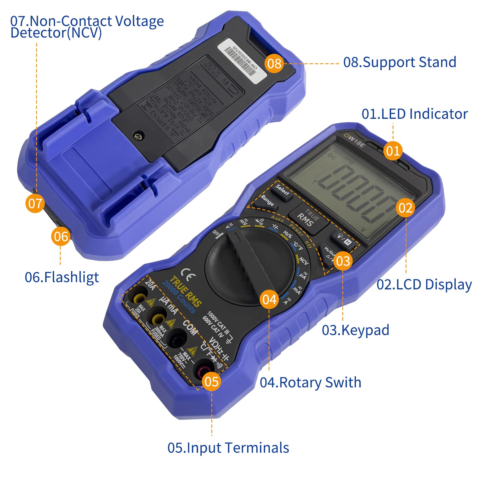 Mua OW18E Bluetooth Digital Multimeter, 20000 Counts True RMS Voltmeter ...