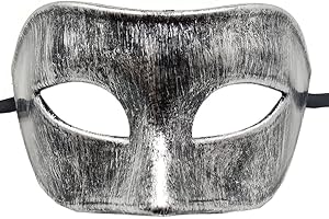 Seglorwy Masquerade Mask for Men Vintage Venetian Mardi Gras Halloween Christmas Party Masks (Vintage Silver)