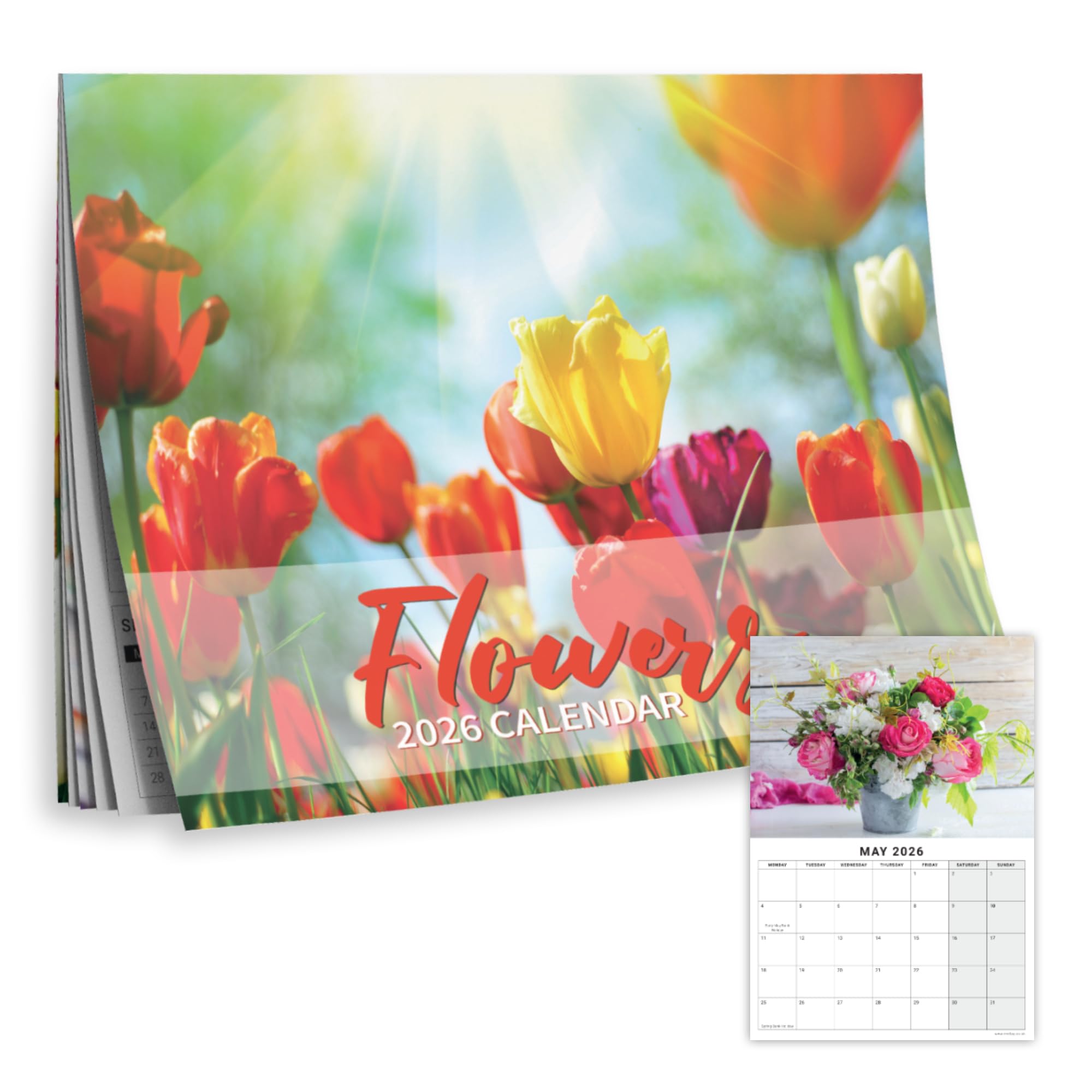 Calendar 2026 Wildflowers - UK Flower Photography, Meadow Blooms & Garden Flowers - Month to View Wall Planner, A3 When Open - Premium 170gsm Paper