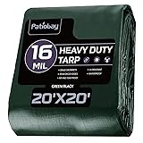 Patiobay Tarp 20x20 Feet, 16 Mil Large Waterproof