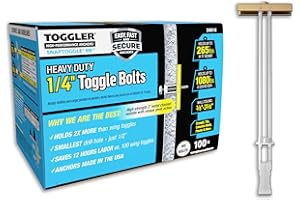 TOGGLER SNAPTOGGLE BB Toggle Anchor, Zinc-Plated Steel Channel, Made in US, 3/8" to 3-5/8" Grip Range, for 1/4"-20 UNC Fasten