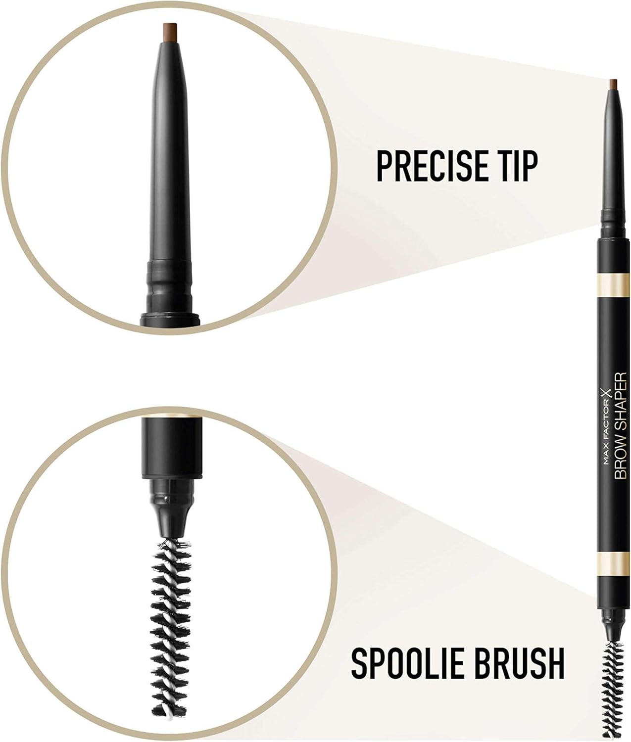 MAX FACTOR, Brow Shaper, Double Tipped Mechanical Pencil With Spoolie Brush - Image 4