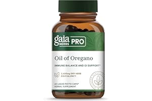 GAIA HERBS PRO Oil of Oregano - Immune Support Supplement - Carvacrol & Thymol for Antioxidant Support - Gut Health & Wellness Formula* - 60 Vegan Capsules (60 Servings)