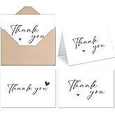 XISHIUYIS Thank You Cards with Envelopes - 24 Pack Heart Design Thank You Notes with Envelopes Set, Small Blank Thank You Cards (3.5x5in) for Weddings, Baby Showers & Business