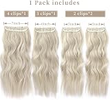 AliLeader Ash Blonde Clip-In Hair Extensions 20in 4pcs Synthetic Wavy view 2