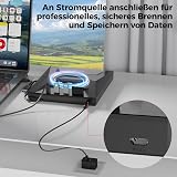 Alxum Type-C USB 3.0 External DVD Drive CD Burner Writer SD Card Reader Ports view 6