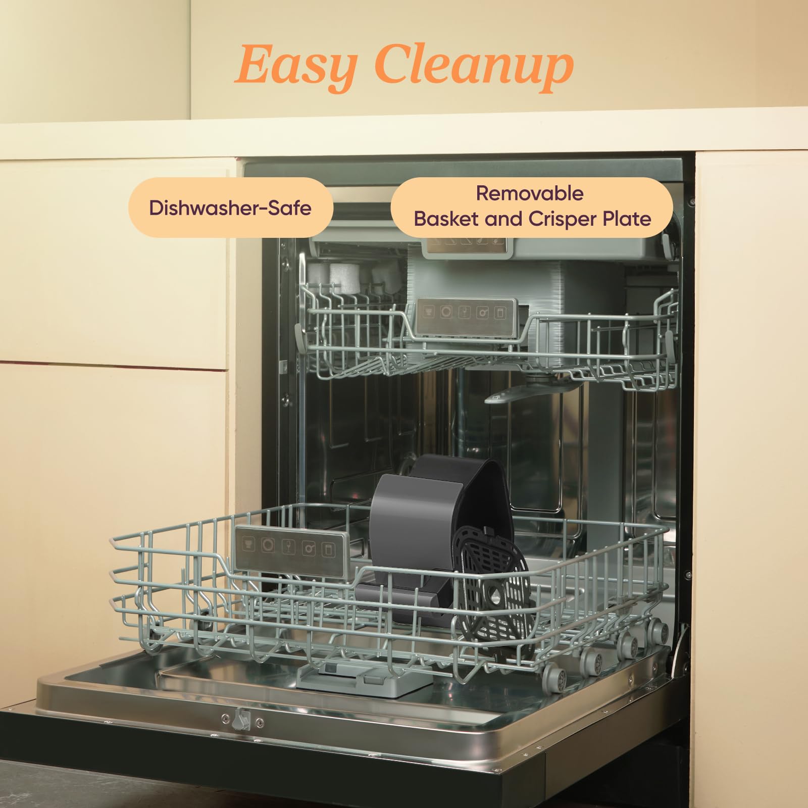 COSORI Air Fryer 2.1 QT, pequeña y mini freidora de aire 4 en 1, ideal para comidas y refrigerios simples, fácil de dejar los restos de comida crujientes, hasta 97% menos de aceite, 30 recetas en la aplicación, canasta antiadherente y apta para lavavajillas