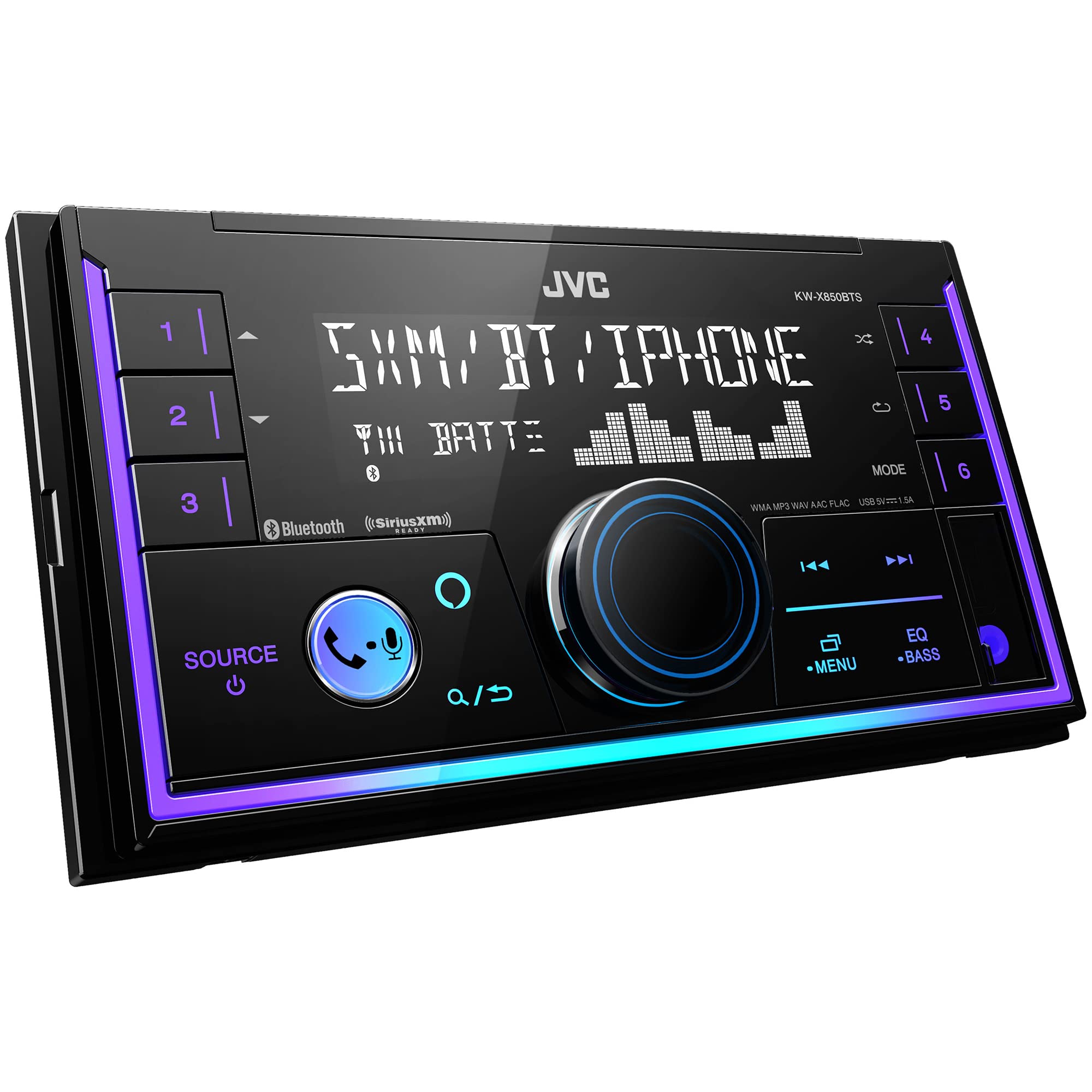 JVC KW-X850BTS Bluetooth Car Stereo Digital Media Receiver with USB Port, AM/FM Radio, MP3 Player, Amazon Alexa, Android, iPhone, Double DIN, 13-Band EQ