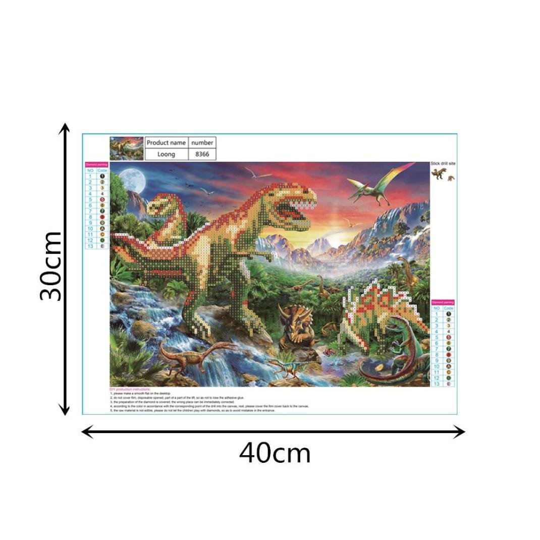Rameng- Pintura Diamante Dinosaurio, 5d Kits de Bordado DIY ...