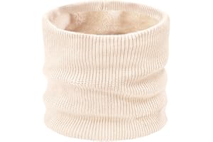 YUHAN PRETTY Kids Ski Mask Neck Warmer Winter Neck Gaiter Boys Girls Warm Thermal Fleece Lined Knitted Scarf for Cold Weather