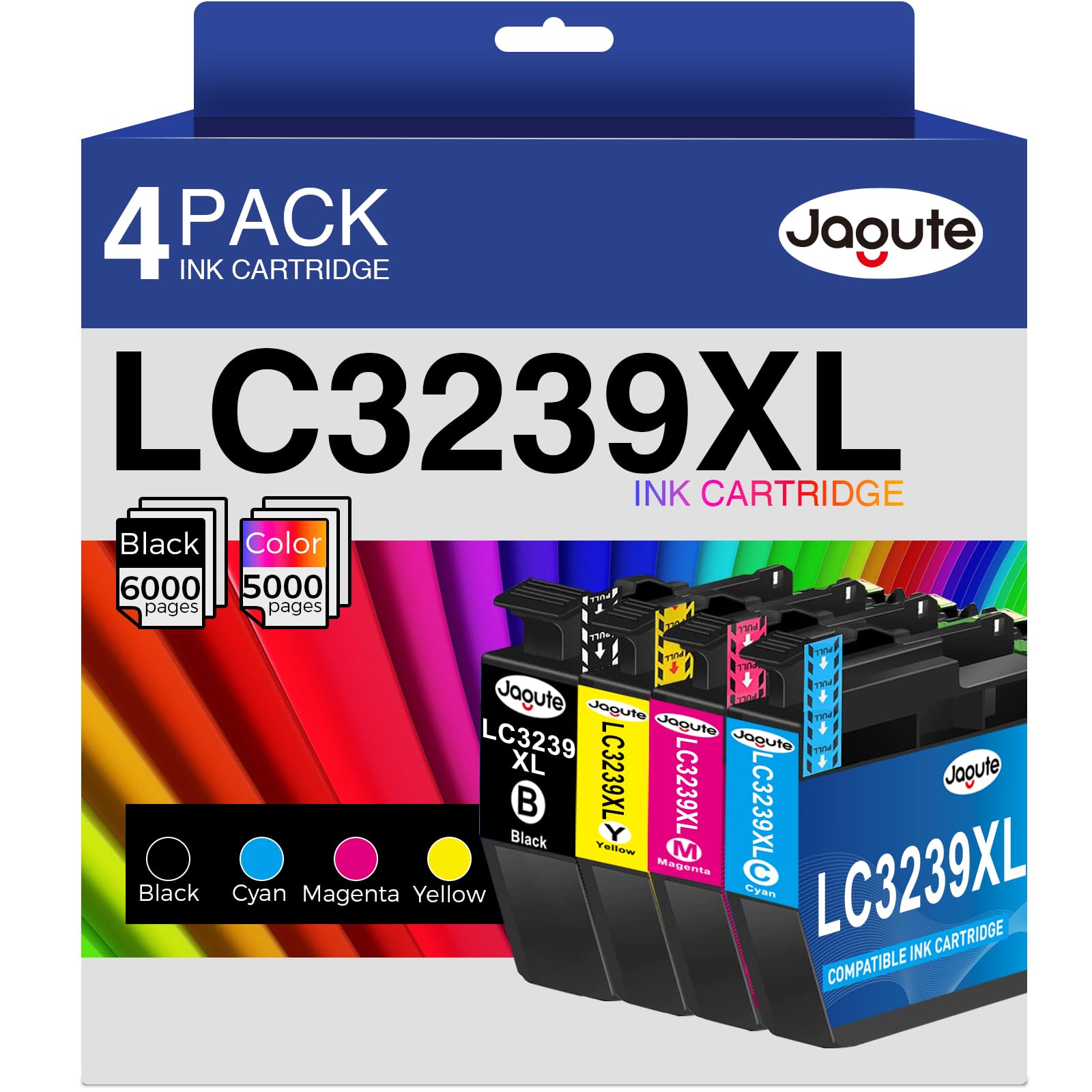 LC3239XL Ink Cartridges Compatible for Brother LC3237XL LC3239 XL Ink Cartridges for Brother HL-J6000DW MFC-J5945DW MFC-J6945DW HL-J6100DW MFC-J6947DW (4 Pack, Black/Cyan/Magenta/Yellow)