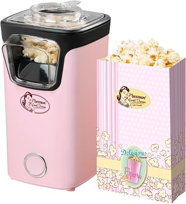Macchina Popcorn, Turbo-Popcorn in meno di 2 minuti, Popcorn Machine con tecnologia ad aria calda, include 10 sacchetti per popcorn & misurino integrato, Collezione Sweet Dreams, Colore: Rosa
