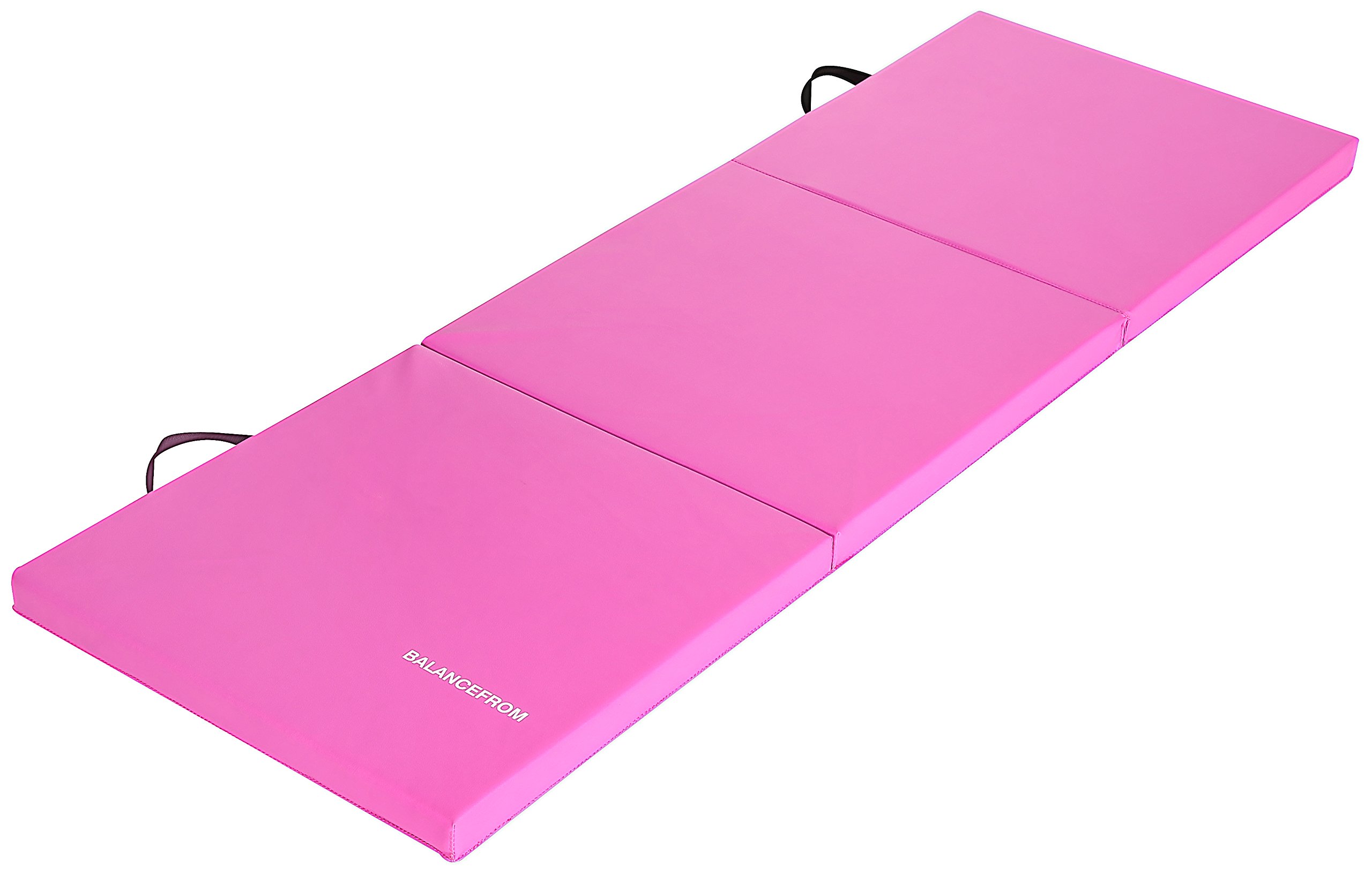 BalanceFrom 2" Thick Tri-Fold Folding Exercise Mat with Carrying Handles for MMA, Gymnastics and Home Gym Protective Flooring