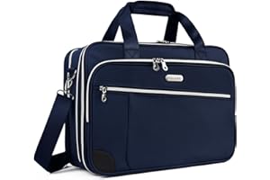 HXLGMD 17 Inch Laptop Bag, TSA Expandable Computer Bag Large Laptop Briefcase for Men Water Resistant, Padded Laptop Shoulder Carrying Case Messenger Bag for Work Travel College, Navy Blue